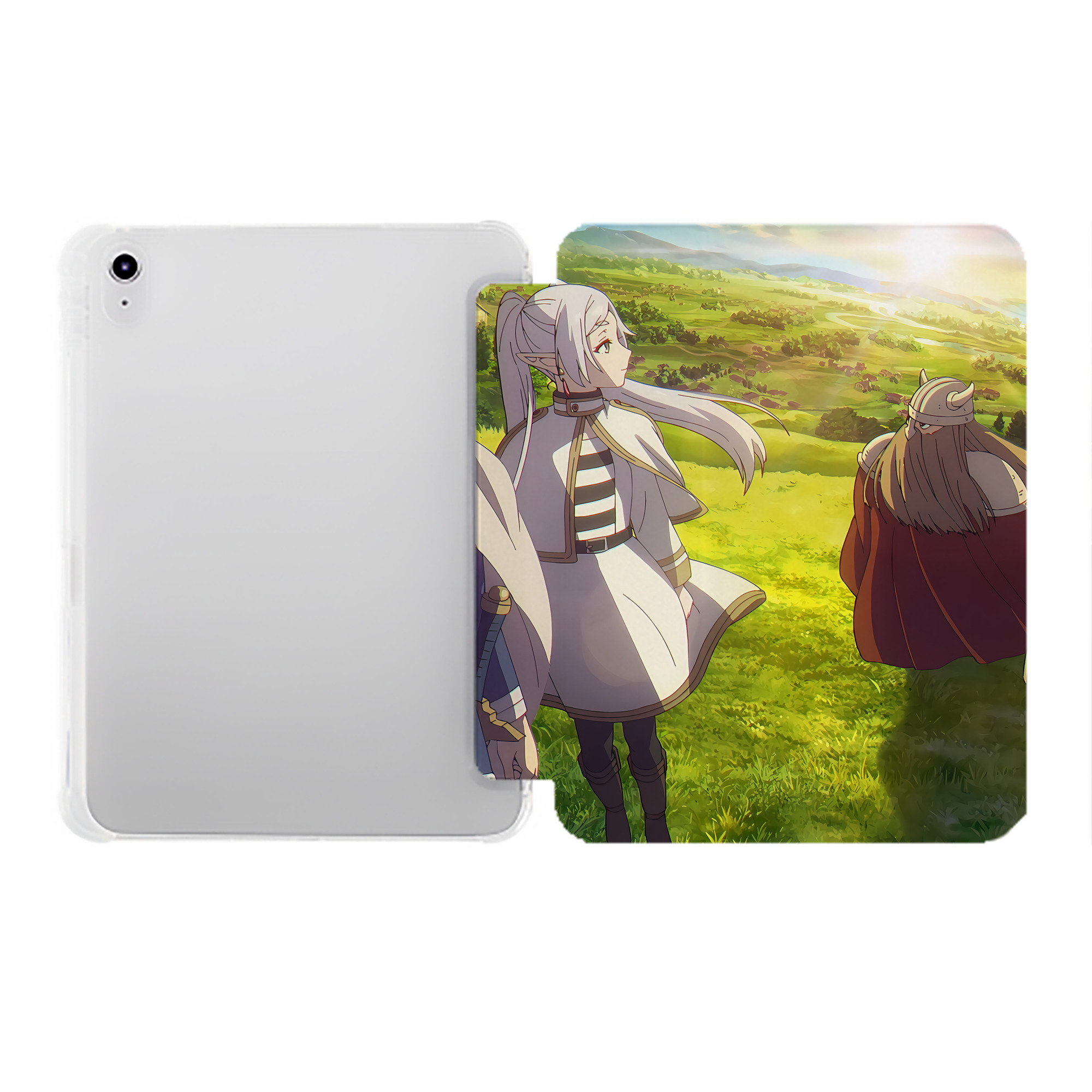 （画像用） 葬送のフリーレン Frieren IPad ケース ペン収納付き 三つ折りスタンド PUレザー×シリコン 対応機種9.5/10.5/10.9インチ